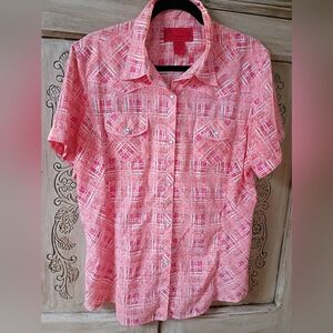 Women's Western Orange Short Sleeve Shirt
